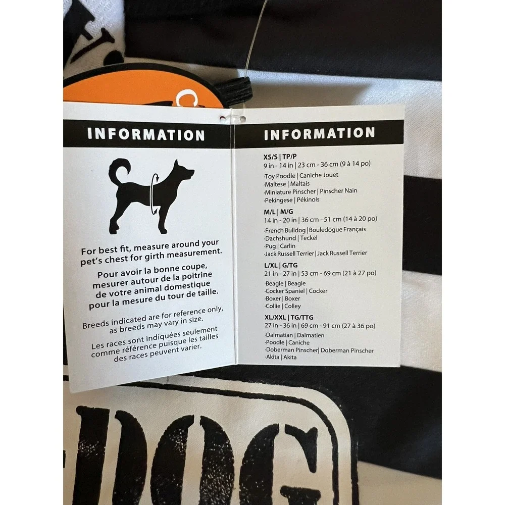 Party Dog Jailbird Prisoner Bad Dog Halloween Costume M/L NWT
